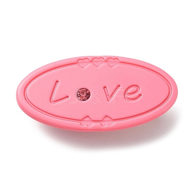 Oval with Word Love Resin Alligator Hair Clips LS-PHAR-D015-01C-1