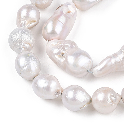 Natural Baroque Pearl Keshi Pearl Beads Strands PEAR-S019-02C-1