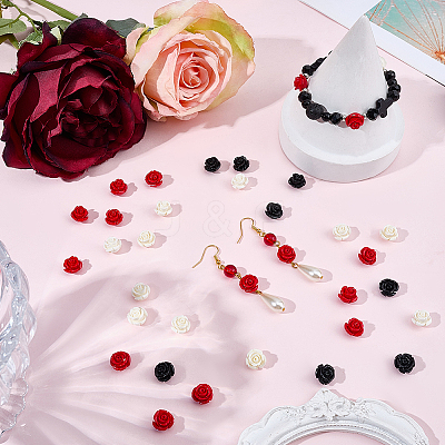 60Pcs 3 Colors Synthetic Coral Carved Beads CORA-SC0001-26-1