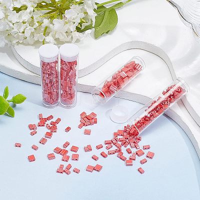 452Pcs 2 Style 2-Hole Opaque Glass Seed Beads SEED-NB0001-76-1