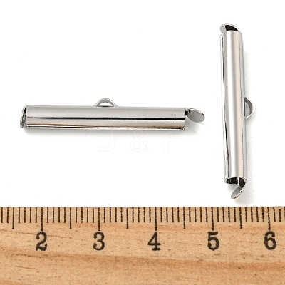Brass Slide On End Clasp Tubes KK-N254-119P-05-1
