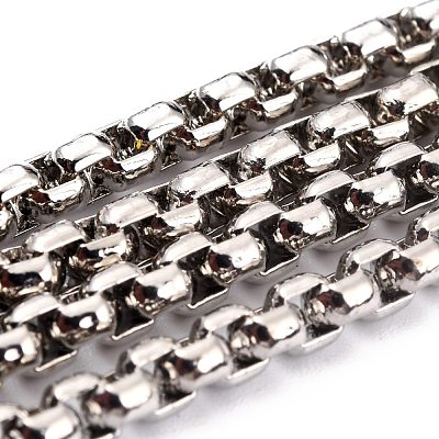 Eco-friendly Spray Painted Handmade Brass Box Chains KK-J276-17-P22-1