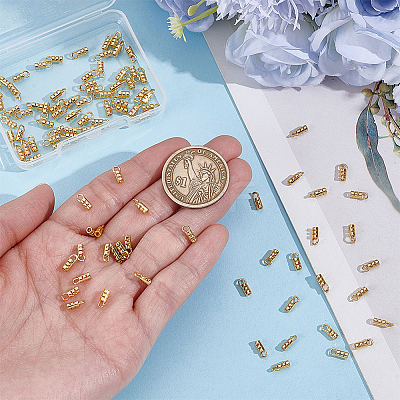 100Pcs Brass Cord Ends KK-ME0004-93-1