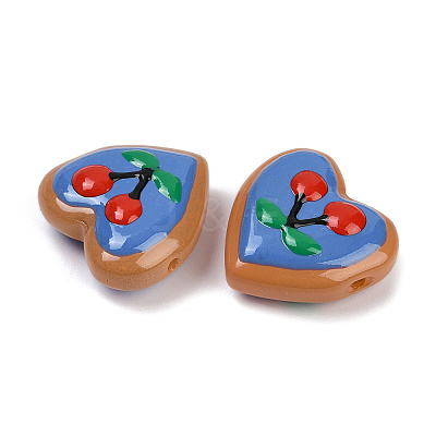 Handmade Heart Lampwork Beads Strands LAMP-P069-04A-04-1