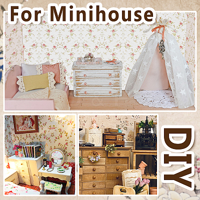Mini Dollhouse Living Room Bedroom Wallpaper DIY-WH0504-841A-01-1