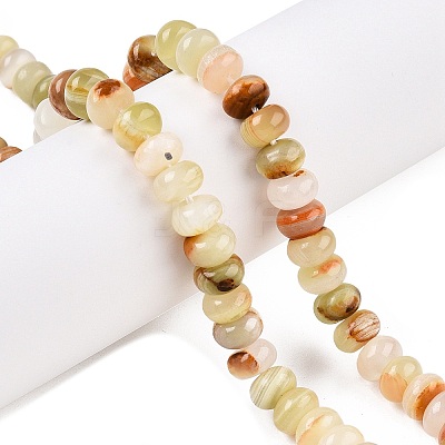 Natural Golden Silk Jade Beads Strands G-T138-77-1