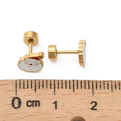 Christmas 304 Stainless Steel Stud Earrings EJEW-A144-01D-G-1