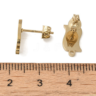 Ion Plating(IP) 304 Stainless Steel Stud Earring Findings STAS-I206-66G-1