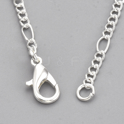 Brass Coated Iron Figaro Chain Necklace Making MAK-T006-03S-1