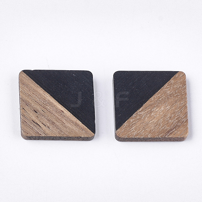 Resin & Walnut Wood Cabochons RESI-S358-A-90D-1