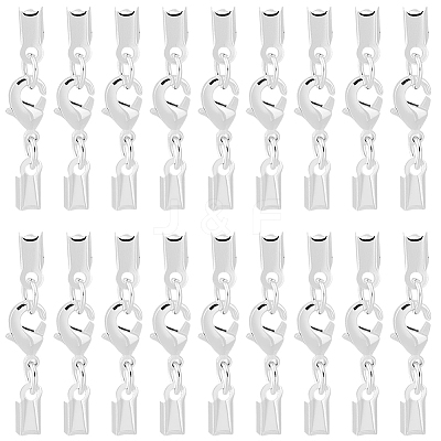 24Pcs Brass Clip Ends With Lobster Claw Clasps KK-CL0001-04-1