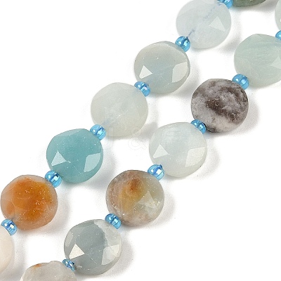 Natural Flower Amazonite Beads Strands G-C116-A38-01-1