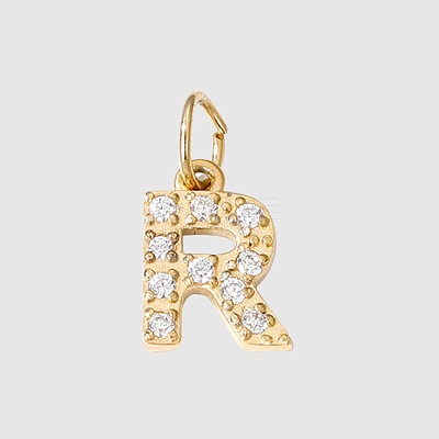 Stainless Steel Cubic Zirconia Pendants with Jump Rings FIND-PW0024-08R-1