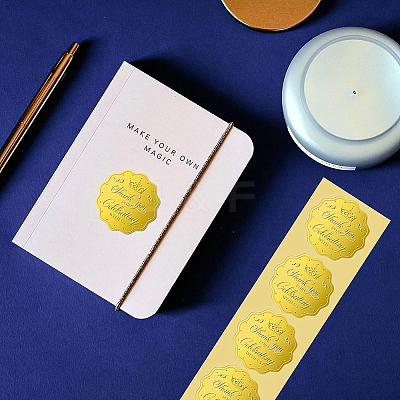 Plastic Self Adhesive Gold Foil Embossed Stickers DIY-WH0211-185-1