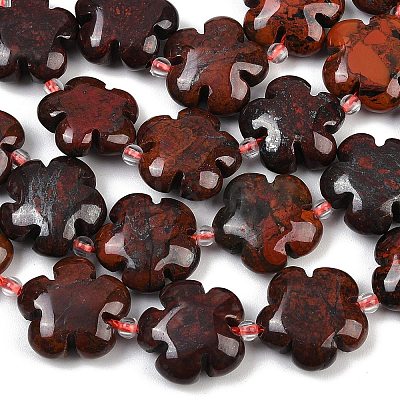 Natural Brecciated Jasper Beads Strands G-C220-E02-15mm-1