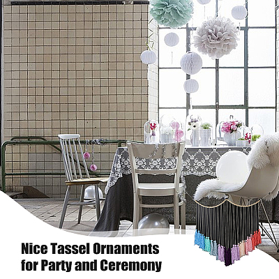 Woolen Yarn Boho Tassel Wall Hanging Ornaments HJEW-WH0071-02-1