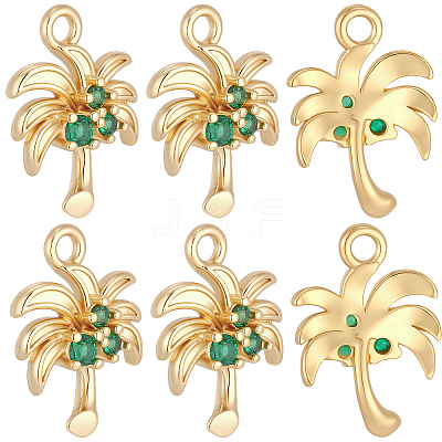 10Pcs Brass Micro Pave Cubic Zirconia Pendants KK-BBC0027-94-1