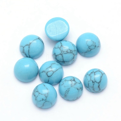 Synthetic Turquoise Cabochons X-G-P393-R13-6mm-1