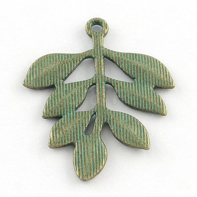 Leaf Zinc Alloy Pendants PALLOY-R065-118-FF-1