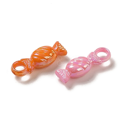 Plating Opaque Acrylic Pendants OACR-E039-53-1