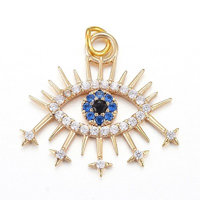 Brass Micro Pave Cubic Zirconia Pendants KK-I674-24G-1