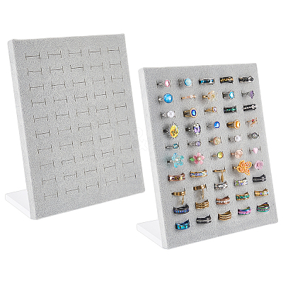 50-Slot Velvet with Sponge L Shaped Stud Earring Display Stands EDIS-WH0011-08A-1