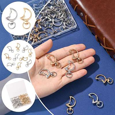 40Pcs 2 Colors Alloy Swivel Snap Hook Clasps FIND-FS0004-73A-1