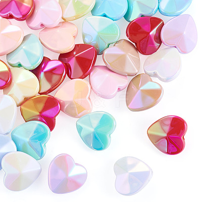 30Pcs UV Plating Opaque Acrylic Beads OACR-TADJ0001-10-1