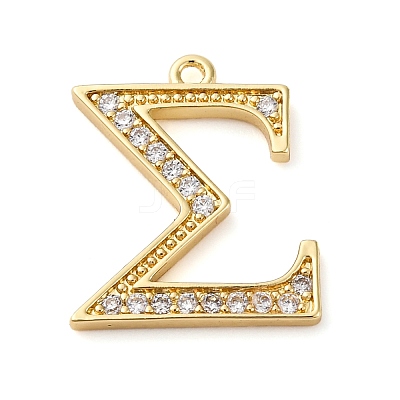 Rack Plating Brass Micro Pave Cubic Zirconia Pendant KK-H449-76G-21-1
