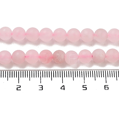 Frosted Natural Rose Quartz Bead Strands X-G-J120-30-6mm-1