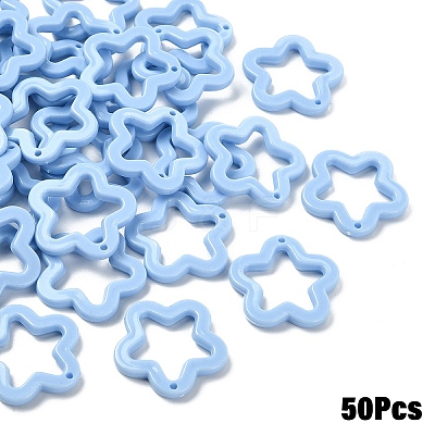50Pcs Opaque Acrylic Pendants MACR-YW0004-36B-1