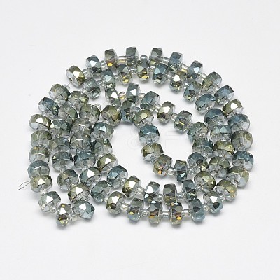 Electroplate Glass Beads Strands EGLA-Q083-8mm-D09-1
