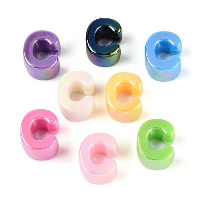 UV Plating Opaque Acrylic European Beads OACR-M027-03C-1