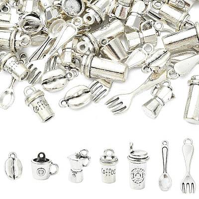 70Pcs 7 Styles Tibetan Style Zinc Alloy Pendants FIND-CJ0005-28-1