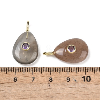 Natural Black Moonstone Pendants G-H322-01G-08-1