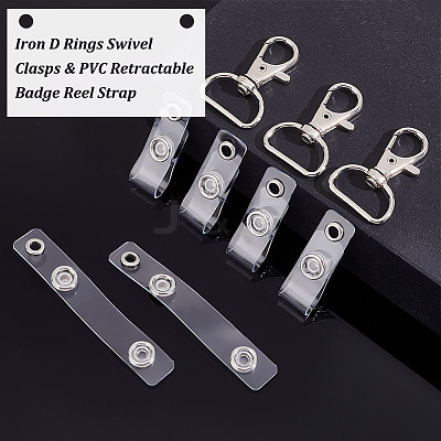 50Pcs Iron D Rings Swivel Clasps DIY-OC0011-38-1