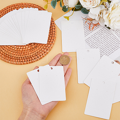 150Pcs Rectangle Paper One Pair Earring Display Cards with Hanging Hole CDIS-DC0001-02A-1