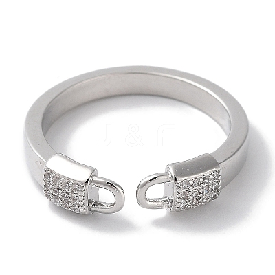 Brass Micro Pave Cubic Zirconia Cuff Rings RJEW-G310-04P-1
