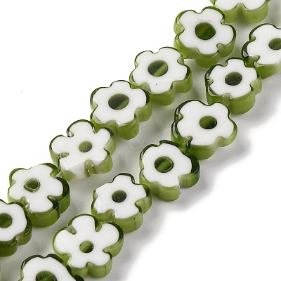 Handmade Millefiori Lampwork Beads Strands LAMP-G164-03I-1