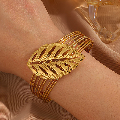 304 Stainless Steel Multi-strand Cuff Bangles WGC4236-01-1