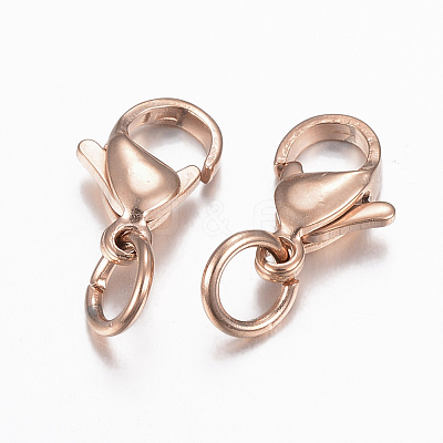 304 Stainless Steel Lobster Claw Clasps X-STAS-K155-D-11RG-1