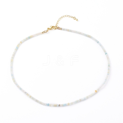 Rondelle Natural Morganite Beaded Necklaces NJEW-JN03404-01-1