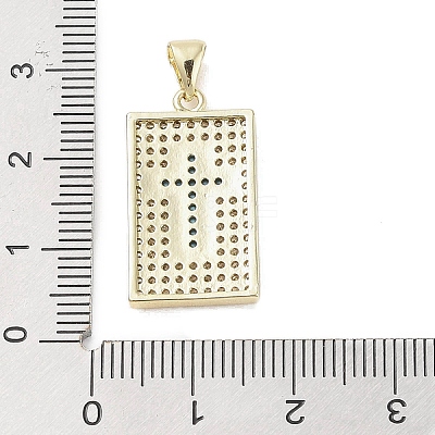 Real 18K Gold Plated Brass Micro Pave Cubic Zirconia Pendants KK-A209-10B-G-1