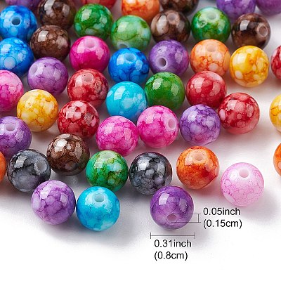 Baking Paint Opaque Acrylic Beads MACR-YW0002-89-1