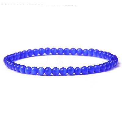 4mm Round Cat Eye Beads Bracelet for Men LS-KG3069-22-1