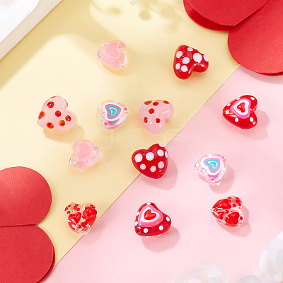 12Pcs 6 Colors Glass Enamel Beads LAMP-TA0002-35-1