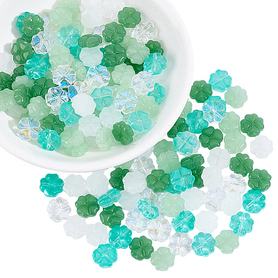 150Pcs 5 Colors Spray Painted Glass Beads GLAA-PA0001-53-1