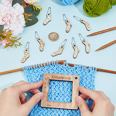 Alloy and  Wooden Sweater Knitting tool AJEW-WH0472-20I-1