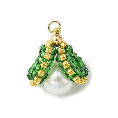 Shell Pearl Beads Glass Pendants PALLOY-MZ00434-1