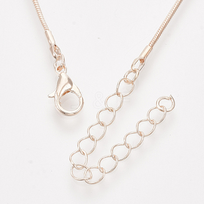 Brass Round Snake Chain Necklace Making MAK-T006-11B-RG-1